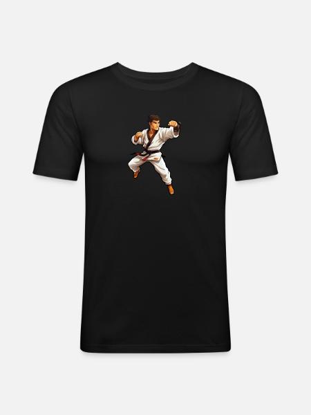 Karate Fighter - Men's Slim Fit T-Shirt - black