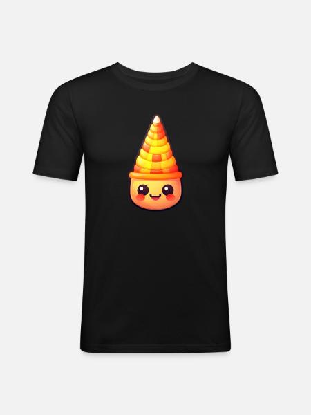 Maïs bonbon mignon - T-shirt près du corps Homme - noir