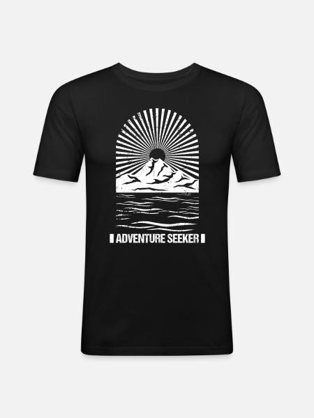 Abenteurer - Männer Slim Fit T-Shirt - Schwarz