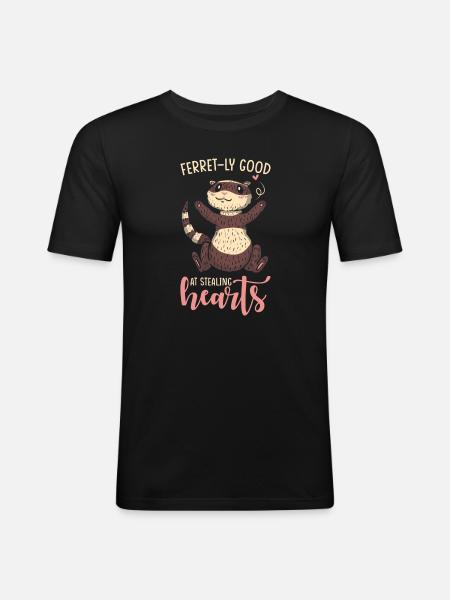 Frettchen Geschenk für Frettchen Besitzer - Männer Slim Fit T-Shirt - Schwarz