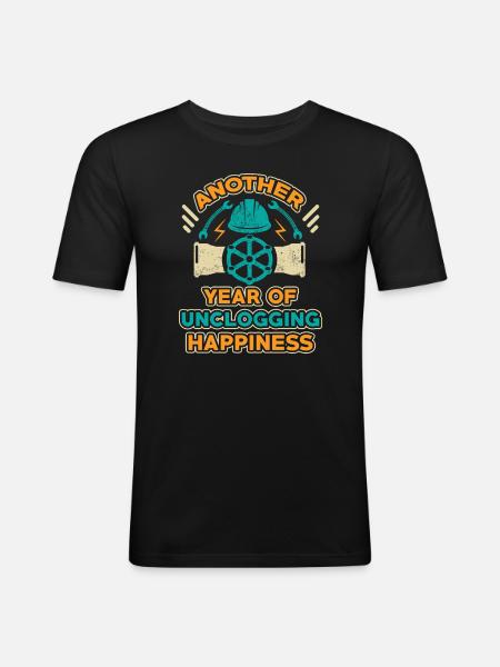 Plumber Birthday Gift - Men's Slim Fit T-Shirt - black