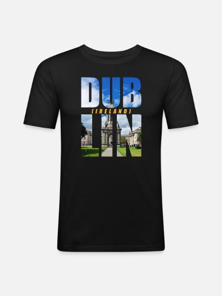 Dublin Ireland Souvenir - Men's Slim Fit T-Shirt - black