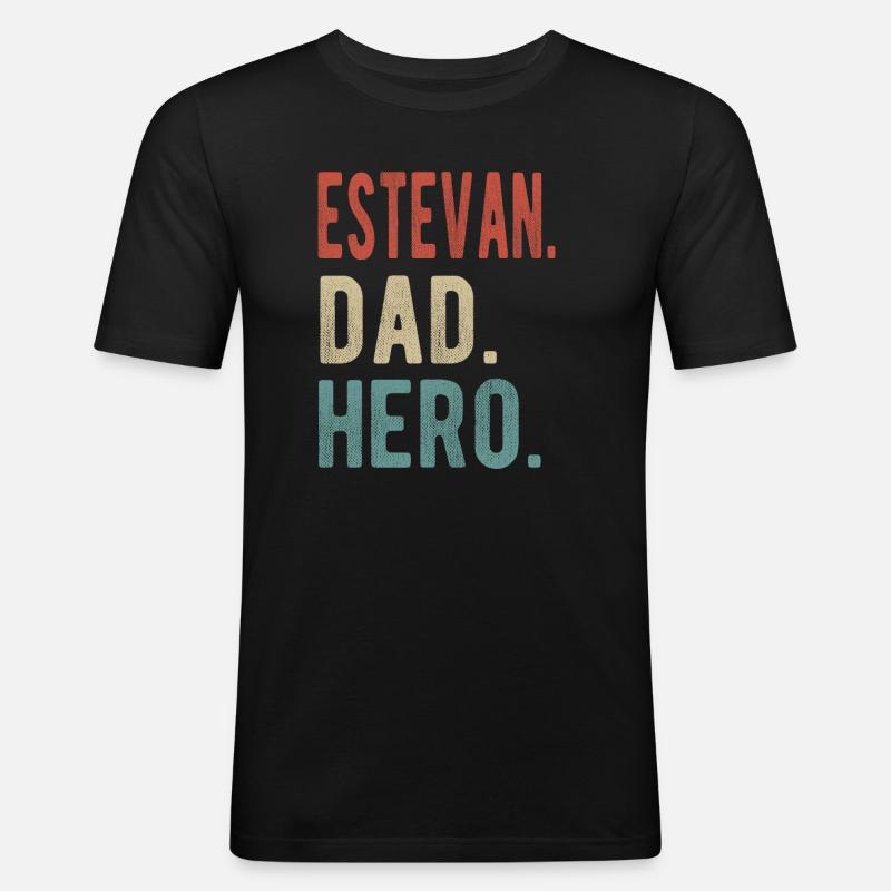 Estevan Papa Held - Männer Slim Fit T-Shirt - Schwarz