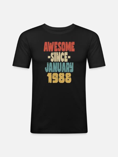 Awesome January 1988 - Men's Slim Fit T-Shirt - black