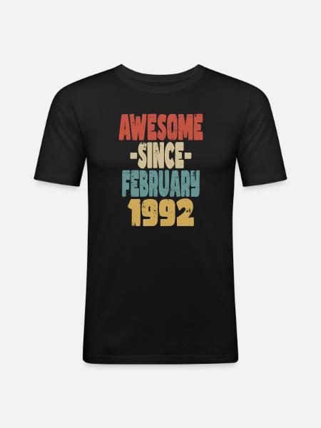 Awesome February 1992 - Men's Slim Fit T-Shirt - black