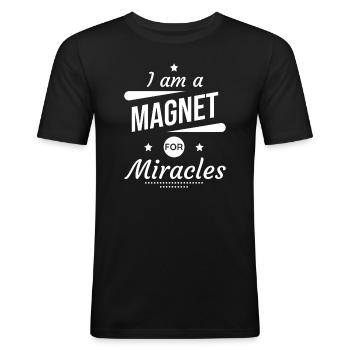 Positive Affirmationen Inspirierendes Zitat - Männer Slim Fit T-Shirt - Schwarz - Vorne - Nik (191cm)