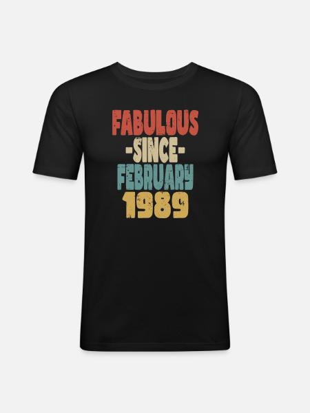 Fabuleux Février 1989 - T-shirt près du corps Homme - noir