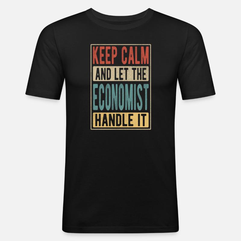 Økonom Retro Gave - Herre Slim Fit T-Shirt - sort