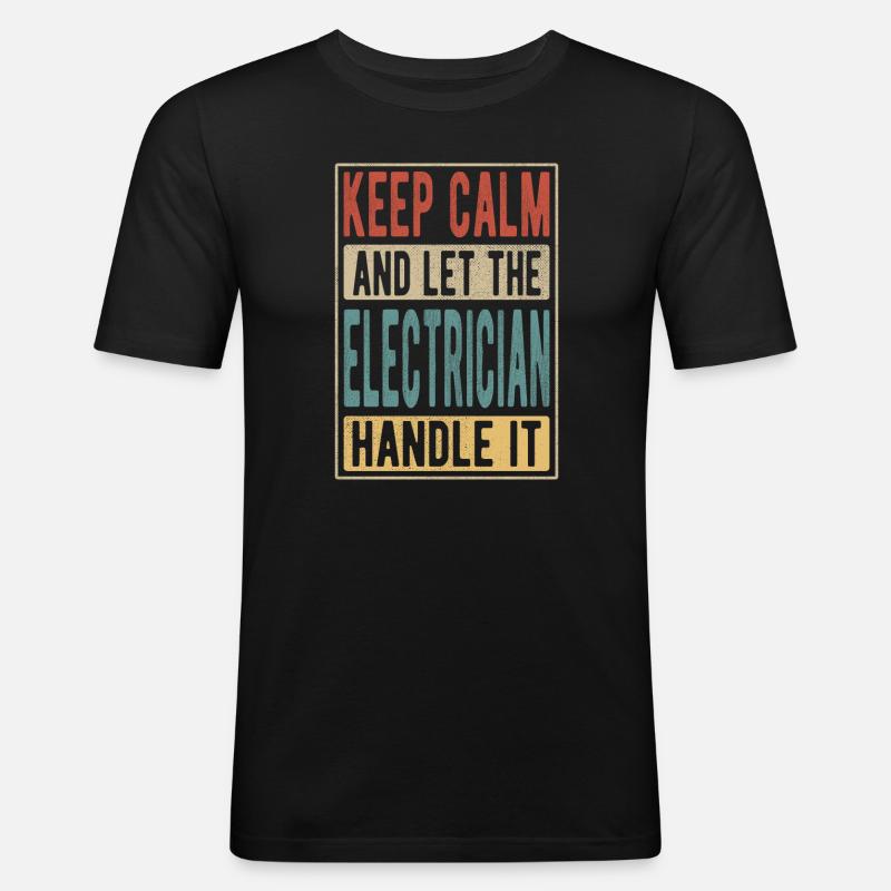 Elektriker Retro Geschenk - Männer Slim Fit T-Shirt - Schwarz
