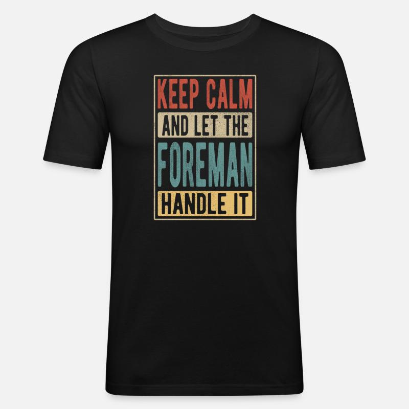 Vorarbeiter Retro-Geschenk - Männer Slim Fit T-Shirt - Schwarz