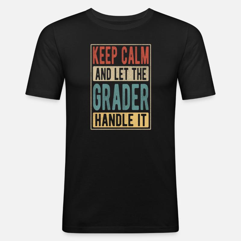 Grader Retro Geschenk - Männer Slim Fit T-Shirt - Schwarz