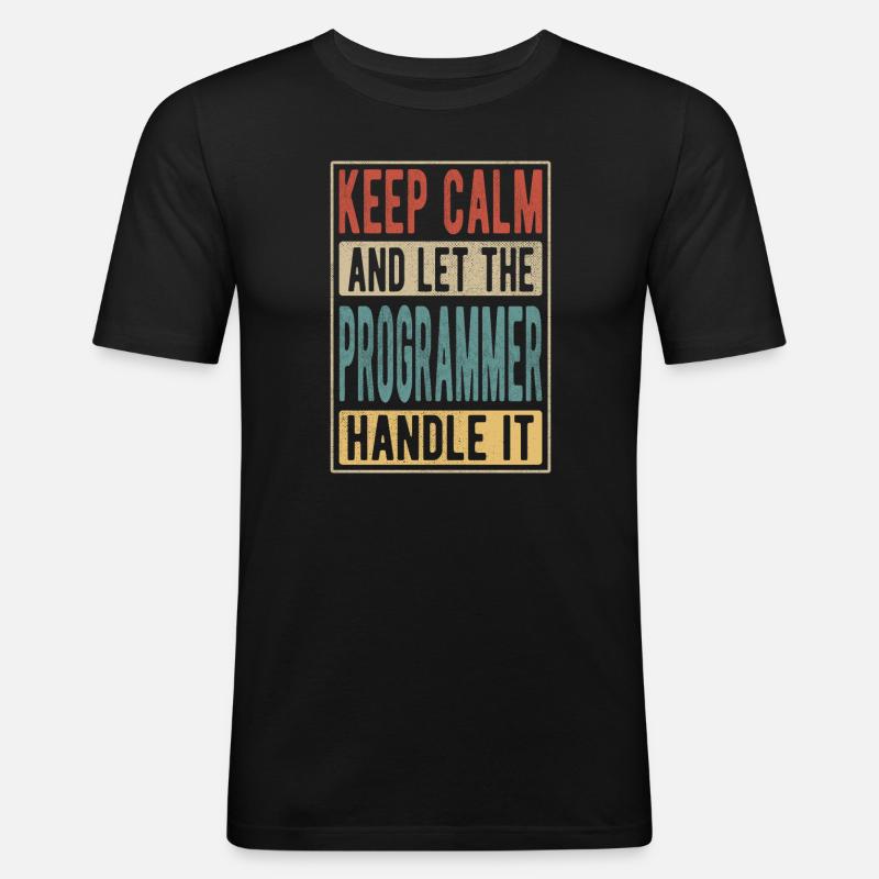Programmierer Retro Geschenk - Männer Slim Fit T-Shirt - Schwarz