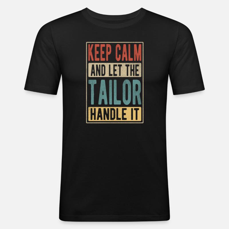 Tailor Retro Geschenk - Männer Slim Fit T-Shirt - Schwarz
