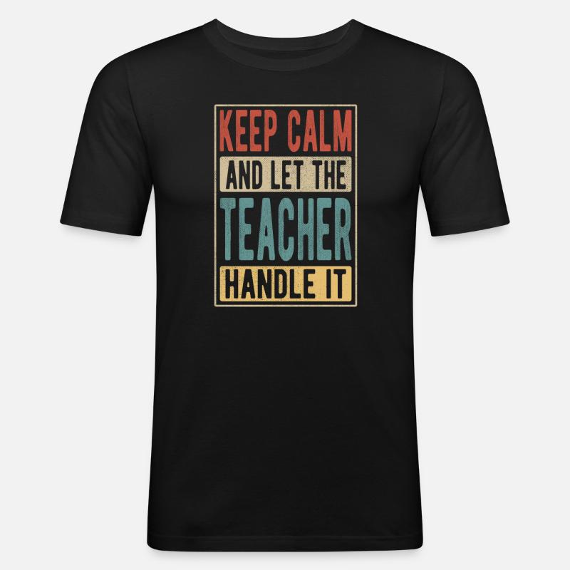 Lehrer Retro Geschenk - Männer Slim Fit T-Shirt - Schwarz