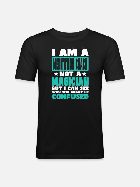 Meditation Coach - Men's Slim Fit T-Shirt - black