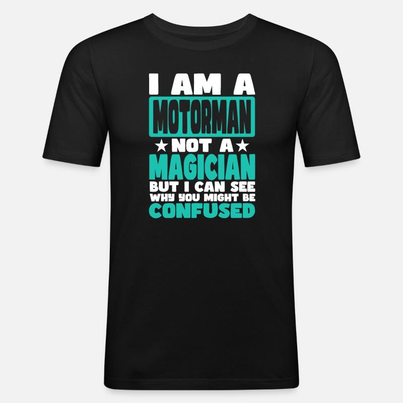 Wagenführer - Männer Slim Fit T-Shirt - Schwarz