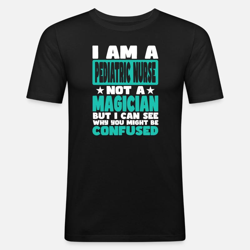 Kinderkrankenschwester - Männer Slim Fit T-Shirt - Schwarz