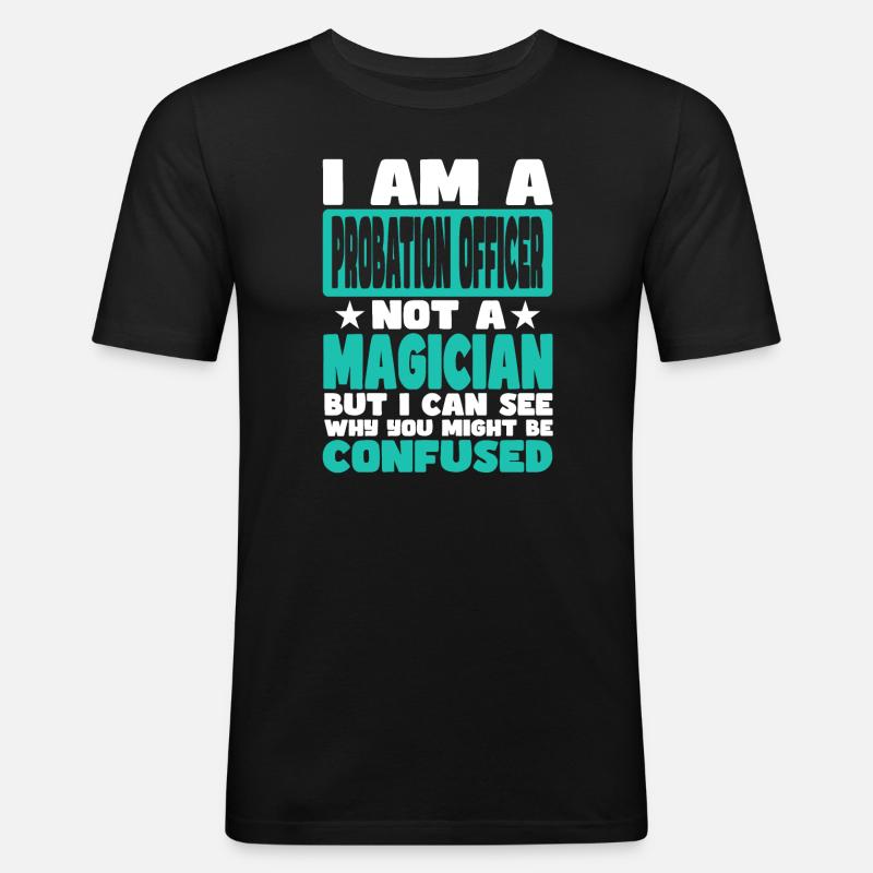 Bewährungshelfer - Männer Slim Fit T-Shirt - Schwarz
