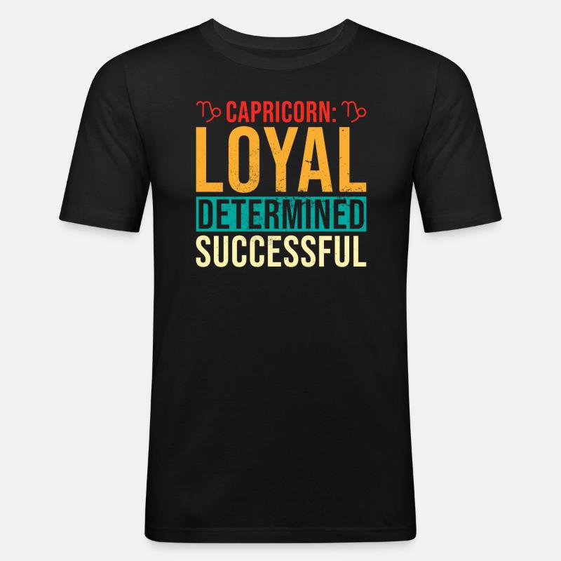 Steinbock Charakter Sternzeichen Steinbock - Männer Slim Fit T-Shirt - Schwarz