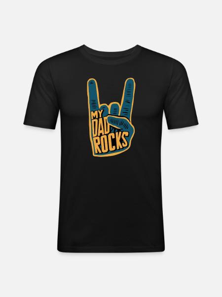 Min far klipper håndtegnsgrafik - Herre Slim Fit T-Shirt - sort