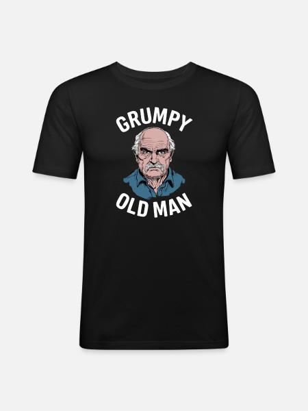 Grumpy Old Man Funny Saying - Men's Slim Fit T-Shirt - black