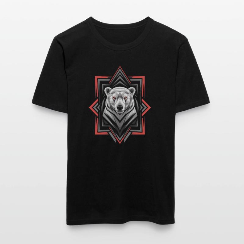 Geometrischer Eisbär Kopf Kunstwerk Männer Slim Fit T-Shirt