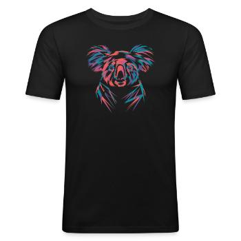 Colorful koala in neon design - Men's Slim Fit T-Shirt - black - Front - Nik (191cm)