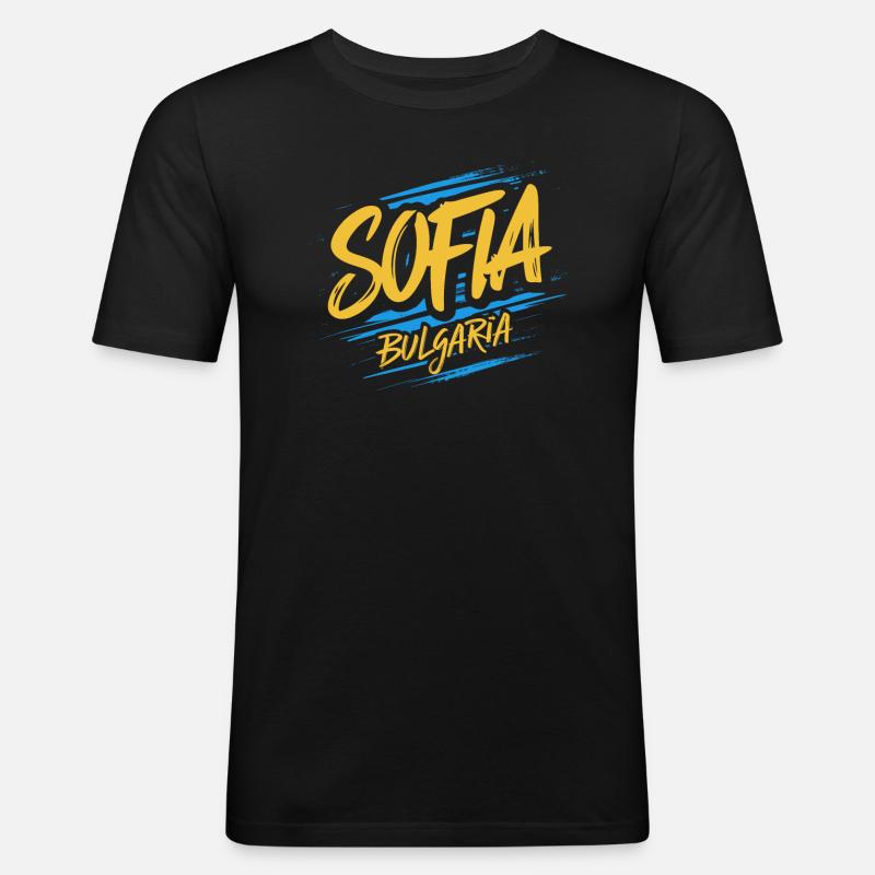Sofia Bulgarien Souvenir - Männer Slim Fit T-Shirt - Schwarz