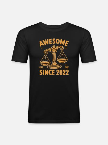 Awesome Since 2022 Libra Birthday - Men's Slim Fit T-Shirt - black