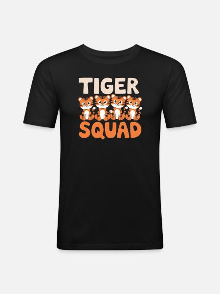 Tiger Group Design Tiger Squad - Men's Slim Fit T-Shirt - black