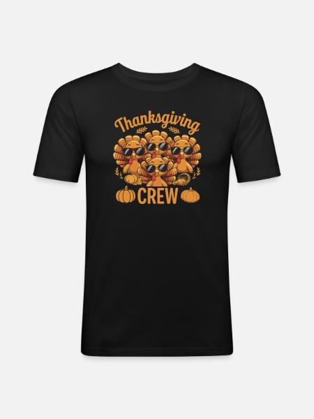Thanksgiving Crew Sweet Turkeys - Men's Slim Fit T-Shirt - black