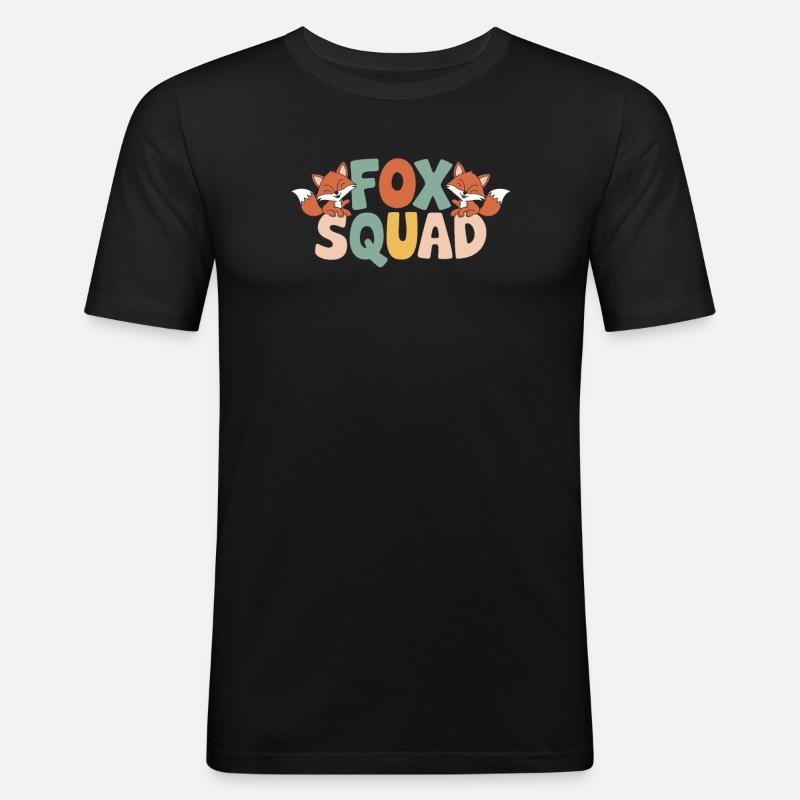 Fox Group Design Fox Squad - Men's Slim Fit T-Shirt - black