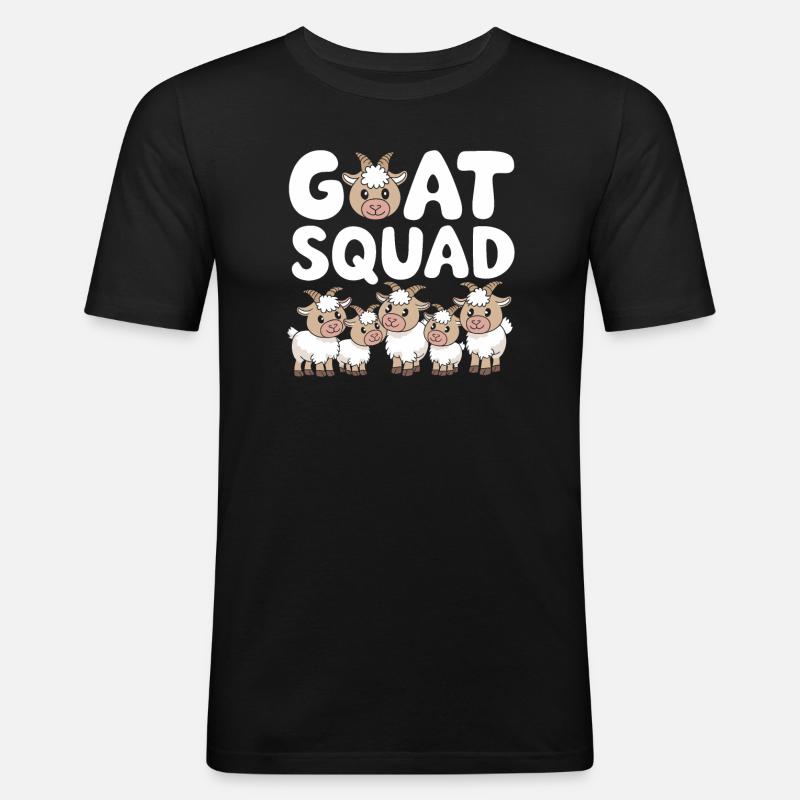 Ziege Gruppen Design Ziege Squad - Männer Slim Fit T-Shirt - Schwarz