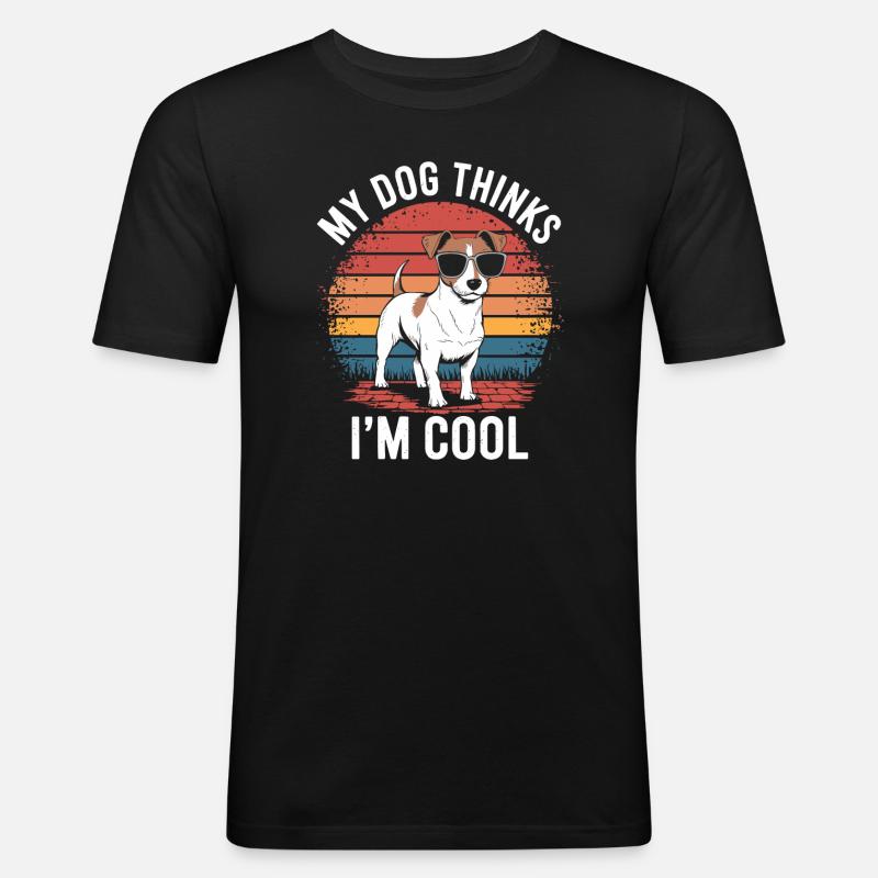Jack Russell Terrier Besitzer - Männer Slim Fit T-Shirt - Schwarz