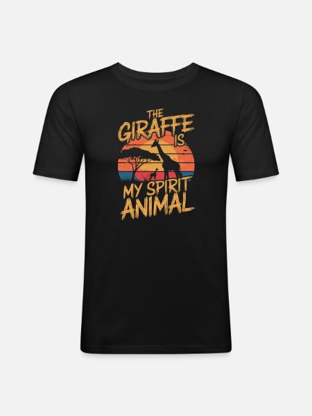 Giraffen är mitt andedjur - Slim Fit T-shirt herr - svart