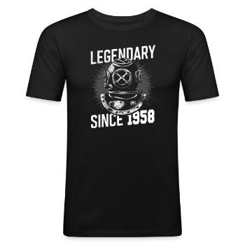 Legendary since 1958 - Diving Diver Birthday - Men's Slim Fit T-Shirt - black - Front - Nik (191cm)
