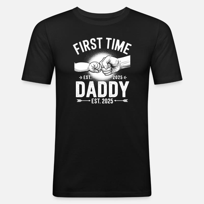 First time dad since 2025 - Men's Slim Fit T-Shirt - black