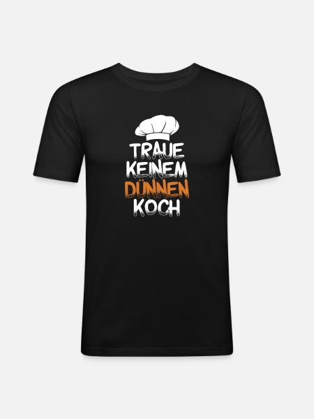 Amateur chef don't trust a skinny chef - Men's Slim Fit T-Shirt - black