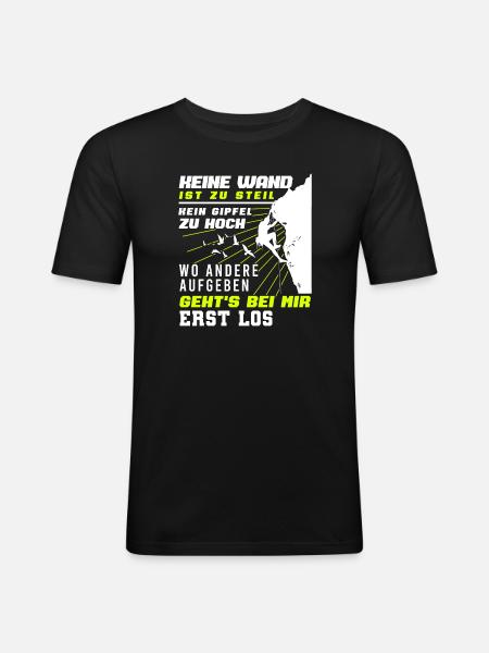 Climbing Bouldering Funny Motif Climber - Men's Slim Fit T-Shirt - black