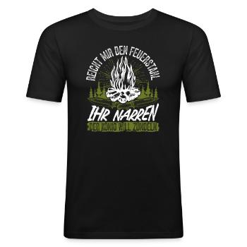 Bushcrafter Bushcraft Rucksack Survival Camping - Männer Slim Fit T-Shirt - Schwarz - Vorne - Nik (191cm)