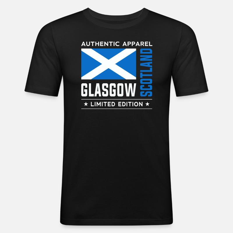 Glasgow - Männer Slim Fit T-Shirt - Schwarz
