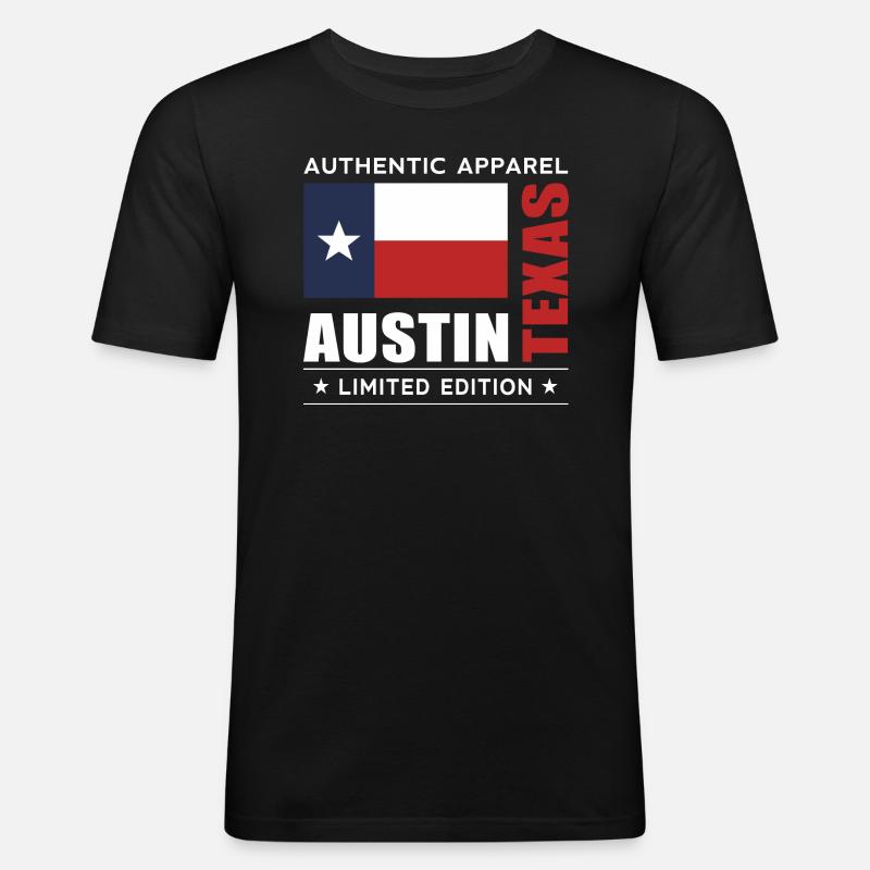Austin - Männer Slim Fit T-Shirt - Schwarz