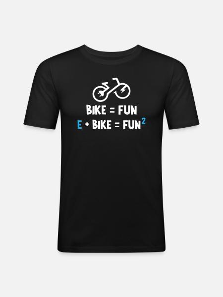E Bike Is Fun - Men's Slim Fit T-Shirt - black