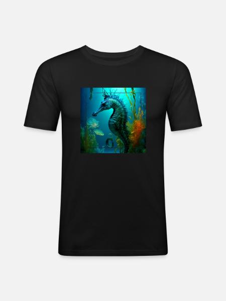 Mistic Ocean, ocean life - Men's Slim Fit T-Shirt - black