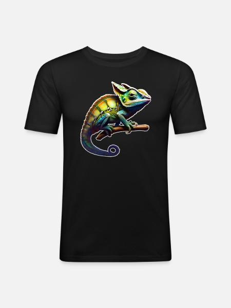 Cool Camouflage Chameleon - Men's Slim Fit T-Shirt - black