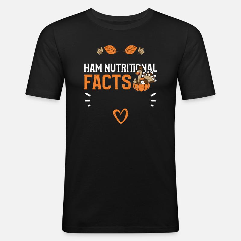 Ham Nutritional Facts - Männer Slim Fit T-Shirt - Schwarz