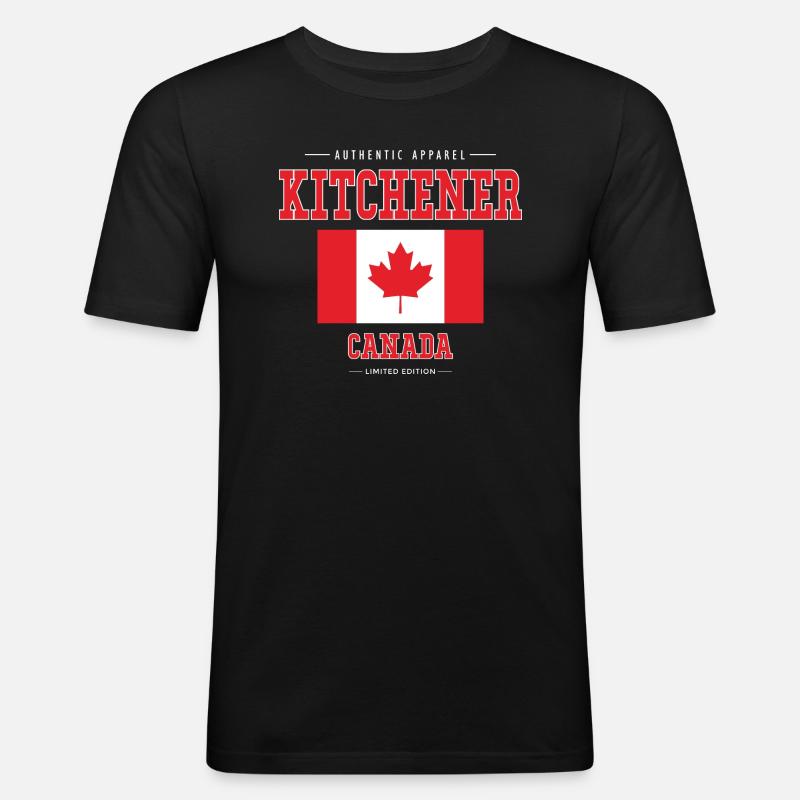 Kitchener - Männer Slim Fit T-Shirt - Schwarz