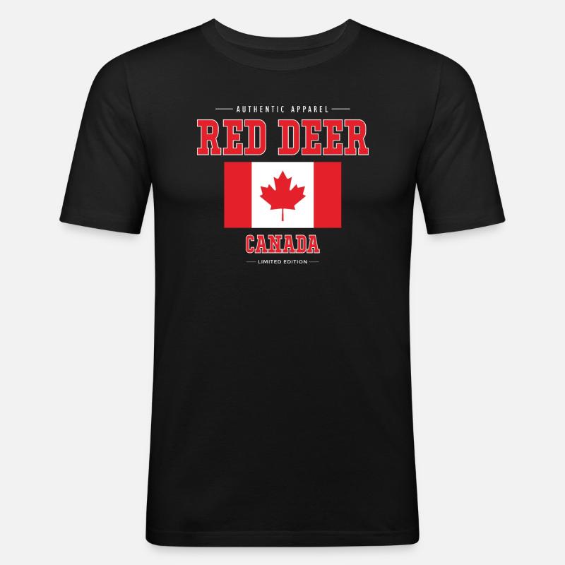Red Deer - Männer Slim Fit T-Shirt - Schwarz