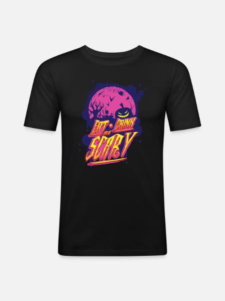 Halloween - Männer Slim Fit T-Shirt - Schwarz