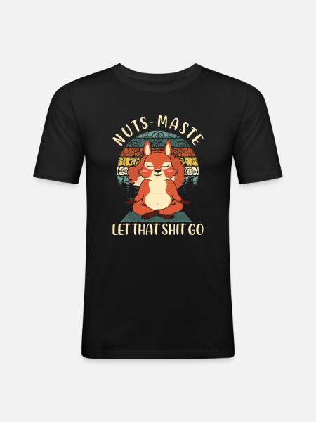 Nuts-Maste Yoga Eichhörnchen Meditation Namaste - Männer Slim Fit T-Shirt - Schwarz